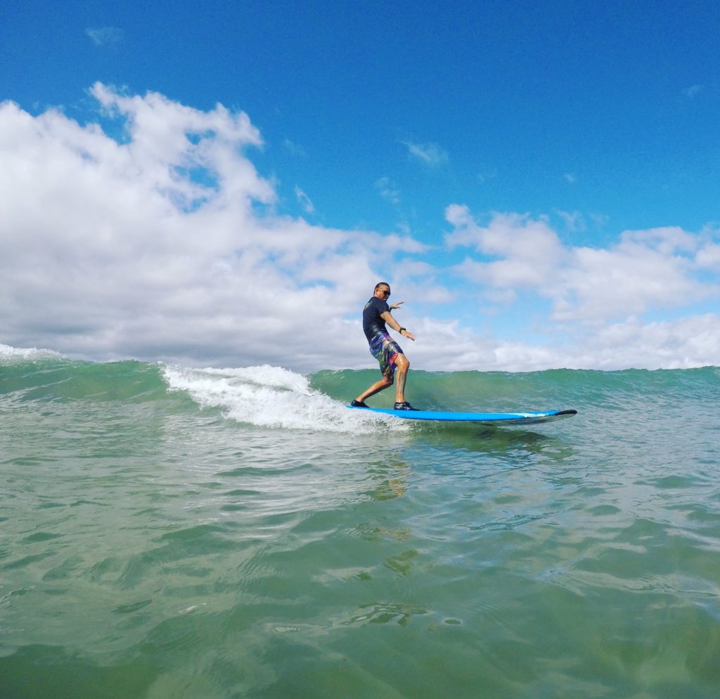 Keoki surfing on Maui